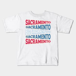 TEXT ART USA SACRAMENTO Kids T-Shirt